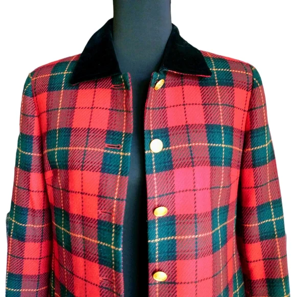 NWT Talbot's Red/Green Plaid 100% Wool Women's Jacket - Picture 2 of 12